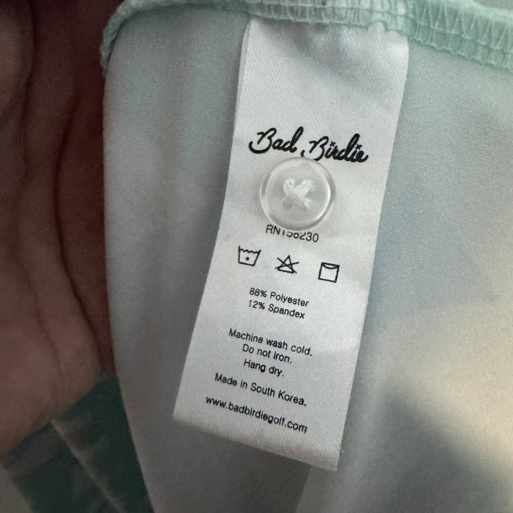 Bad Birdie Polo Shirt Mens XL Green Geometric Abstract Golf Performance Stretch - Picture 7 of 10